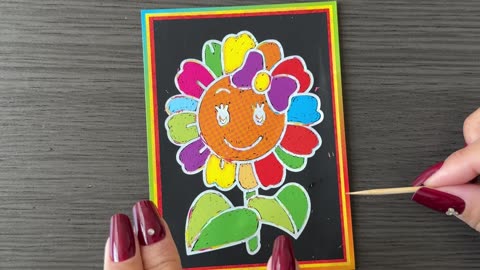 Scratch Paint a Beautiful Flower Card