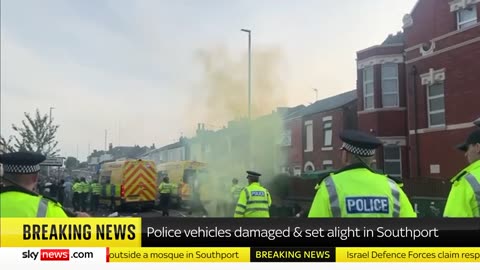 Police pelted with rocks as rioting breaks out in Southport