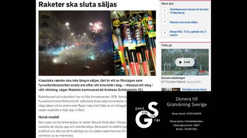 Sverige förbjuder nyårsraketer! SVT censurerar diskussion