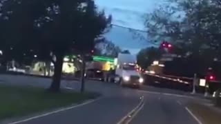 Train Plows Through Tractor-Trailer Stuck on Tracks