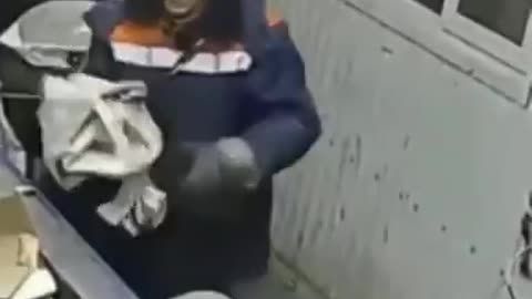 Worker saves kitten from trash machine