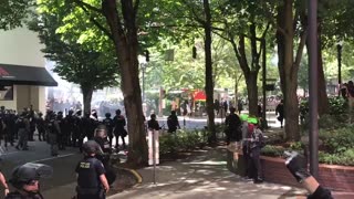 Aug 4 2018 Portland 01.9.1 Antifa throwing glass bottles at police