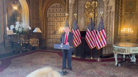 President Trump has arrived for his press conference at Mar a Lago.