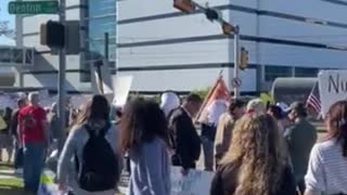 Protestors Chant "Let's Go Brandon" Outside Of Southwest Airlines Headquarters