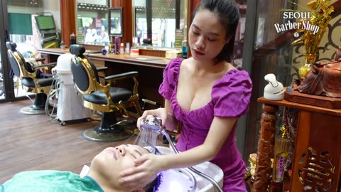 Scalp massage shampoo and head spa care service make happy healing automatically