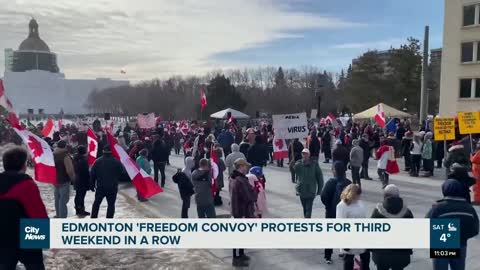 Edmonton Freedom Convoy continues for third weekend in a row