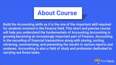 Accounting For Beginners Tutorials | Online Certificate Courses | Enroll @easyshiksha.com