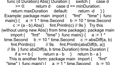 Absolute difference between timeDuration