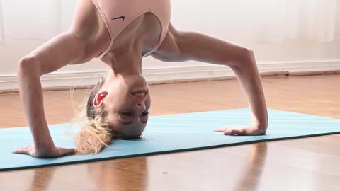 Woman Doing the Headstand Pose
