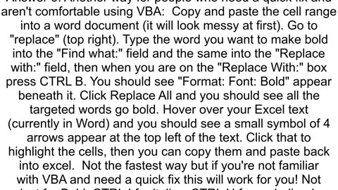 How to set specific text as bold via VBA