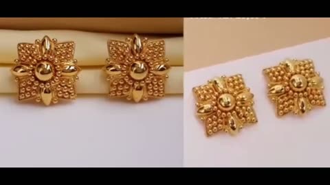 Gold Stud Earrings !!