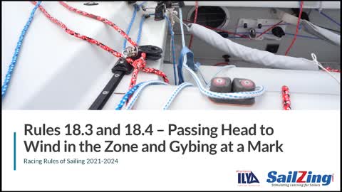 Rule 18 – Mark-Room, Part 3: Passing Head to Wind in the Zone and Gybing at a Mark