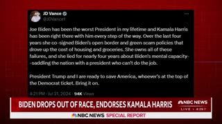 'Bring it on': JD Vance responds after Biden steps down and endorses Harris