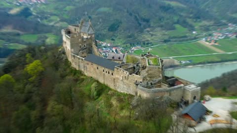 Cinematic Seasons Journey | Blue Danube: Ruin Aggstein, Ships and Seasons | 4K | Drone Fly | Austria | Wachau