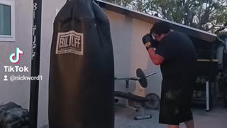 500 Pound Punching Bag Workout Part 42. More Muay Thai Work..