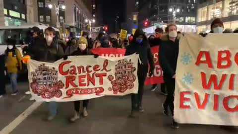 NYC: As thousands face displacement, activists march on billionaires row demanding 2022.