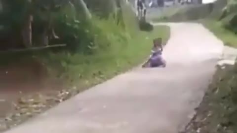 A children's accident hits a toy car