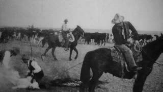 Calf Branding (1898 Original Black & White Film)