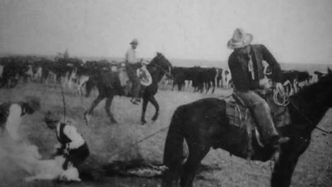 Calf Branding (1898 Original Black & White Film)