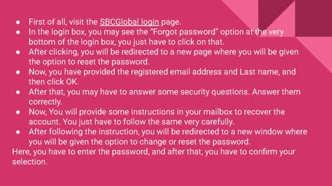SBCGlobal Email pasword reset