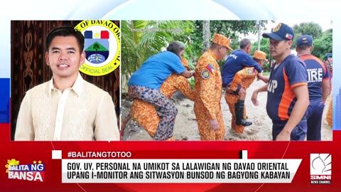 Gov. Uy, personal na umikot sa lalawigan ng Davao Oriental upang i-monitor ang sitwasyon