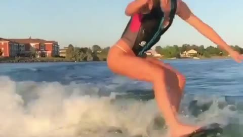 The beauty is wakeboarding
