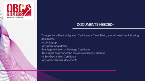 where to get a Family Migration Certificate in Tamil Nadu