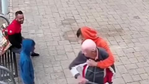Coudenhove kalergi importees rob a elderly disabled man before leaving him on the ground..