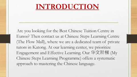 Best Chinese Tuition Centre in Eunos