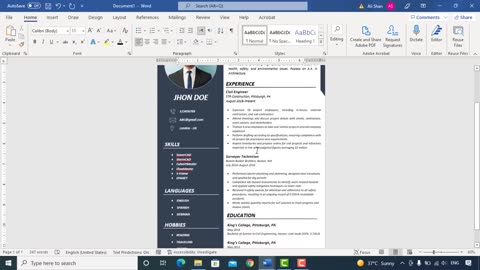 Create Best CV for Free in MS Word | Best CV Format 2023