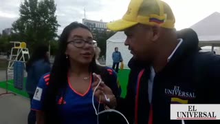 La mirada de una hincha colombiana en Rusia