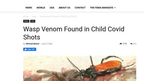 Now Wasp Venom Found In Child Vax