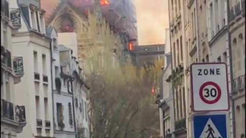 Notre Dame Cathedral Spire Consumed by Fire