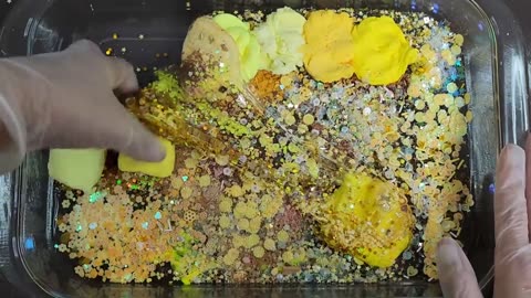 Lay's potato chips mixing makeup part's glitter into slimes