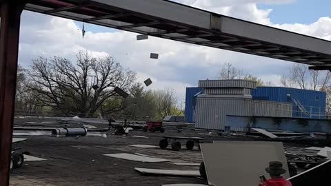 Dust Devil Blows Construction Supplies Into Sky