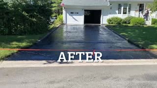 Professional Asphalt Spray Sealing: The Before & After 10” Top Coats Pavement Maintenance