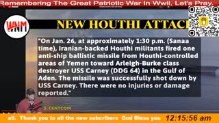 Houthi Ballistic Missile Strike on U.S. Navy Destroyer in the red sea.
