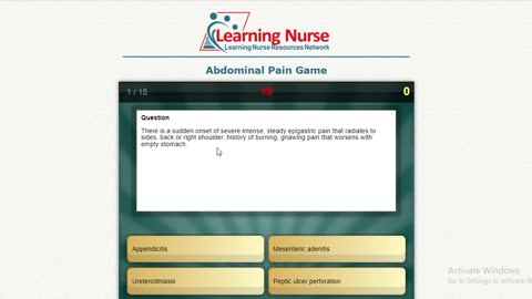 Learn Nursing About Abdominal Pain game Quiz