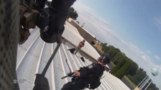 BREAKING: Rooftop bodycam footage from after the Trump assassination attempt.