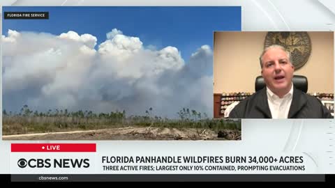 Three wildfires burning the Florida panhandle near Panama City