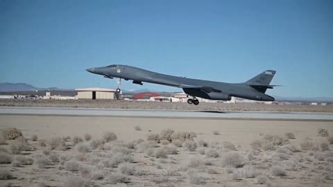 U.S. Air Force B-1B Lancer takes off from Edwards Air Force Base, California, Jan 6.