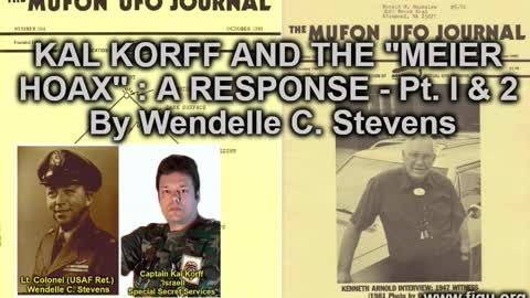 Mufon UFO Journal - KAL KORFF AND THE MEIER HOAX A RESPONSE By Wendelle C. Stevens Pt. 1 & 2