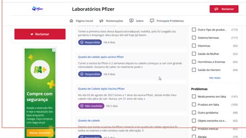 018 - Covid - Brasileiros reclamam de efeitos colaterais das vacinas
