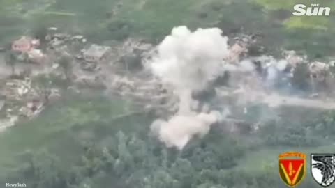 Ukrainian artillery destroys Russian forces vehicles