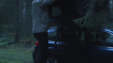 In the dark forest and rain 🌧️. Solo camping