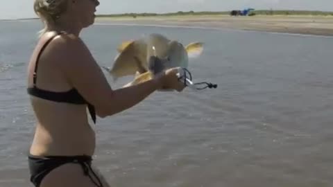 Incredible Bull Red Fishing At The Beach!