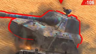 Falling Jg. Pz. E 100 Stomps on E 100 (Me), Loses 935 HP - WoT Blitz Ramming Gravity Force