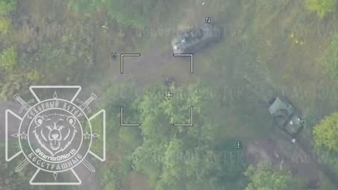 Lancet Drone Strikes a Ukrainian Kozak Armored Vehicle Near Sudzha