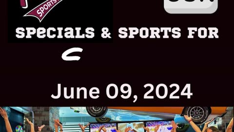 T-Backs Sports Bar and Grill Sports Schedule and Hot Dog Special for Sunday June 09, 2024