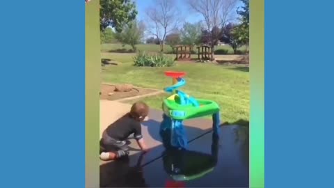 Funny Baby playing water Moment/ Funny Video Kids Fun
